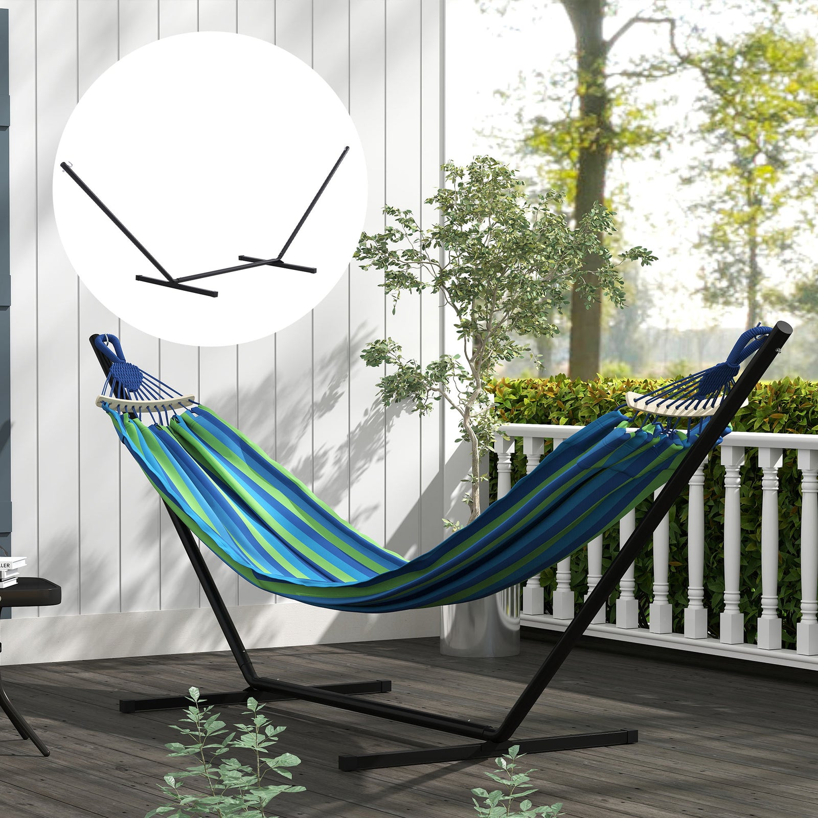 3.6m Extra-long Universal Hammock Stand Metal Frame Garden Camping Picnic Outdoor Patio Replacement – Stand Only