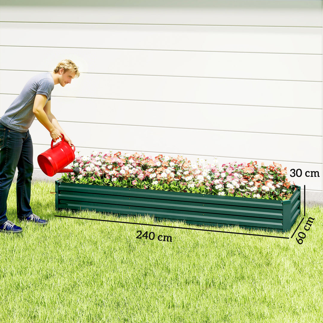 60 x 240cm Galvanised Steel Planter, with Open Bottom