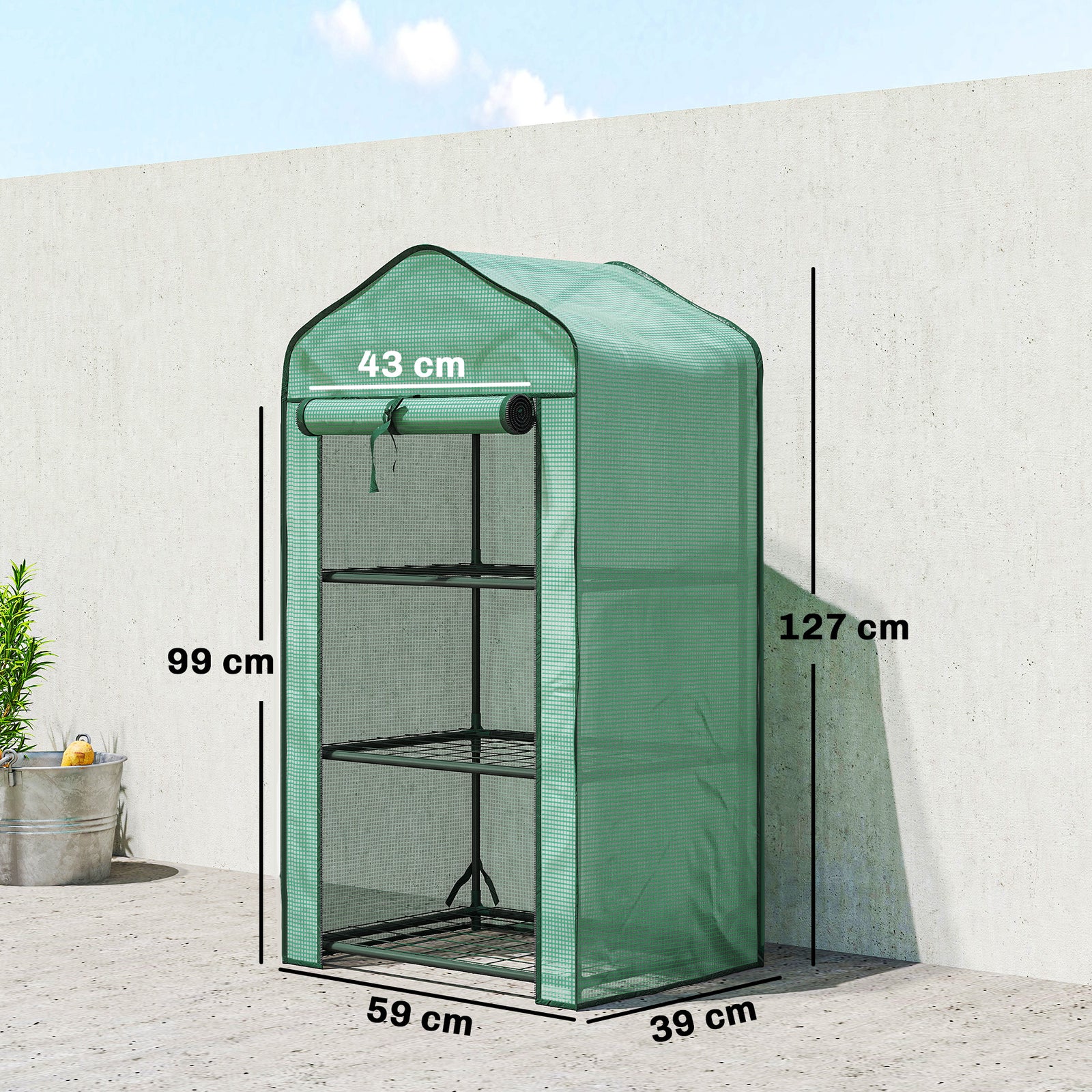 Three-Tier Mini Greenhouse - Green