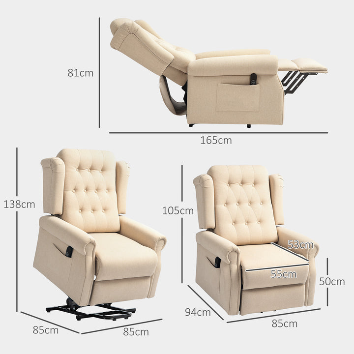 45° Lifting Riser and Recliner Armchair - Beige