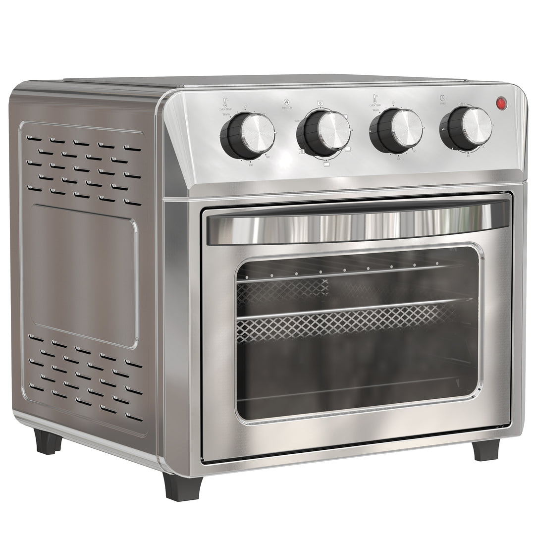 24L Air Fryer Oven, Mini Oven, Oil Free Cooking, Grill, Roast, Bake, with Adjustable Temperature, Timer, Touch Screen, Dishwasher Safe, 1600W, Silver