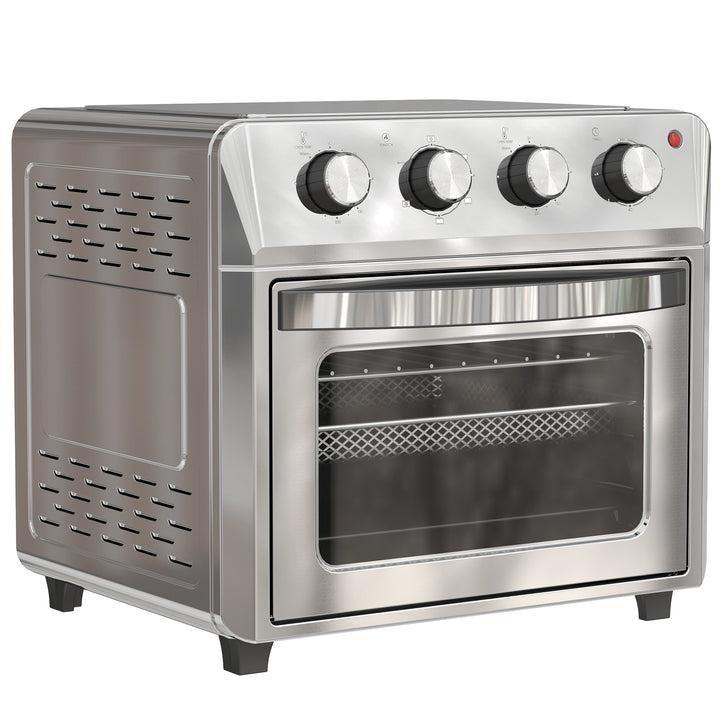 24L Air Fryer Oven, Mini Oven, Oil Free Cooking, Grill, Roast, Bake, with Adjustable Temperature, Timer, Touch Screen, Dishwasher Safe, 1600W, Silver