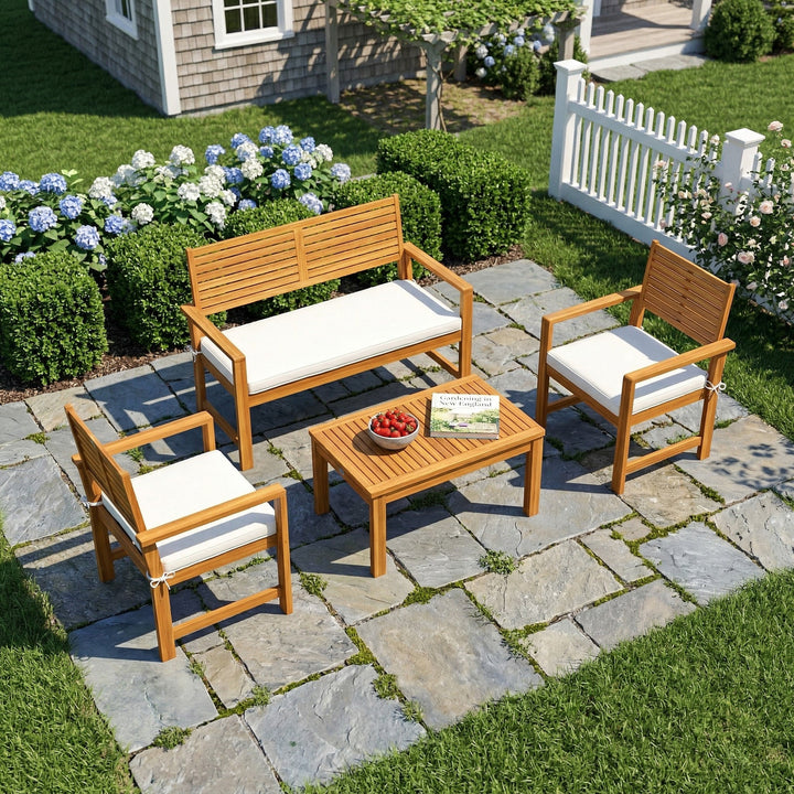 4 Seater Wooden Garden Furniture Set with Loveseat