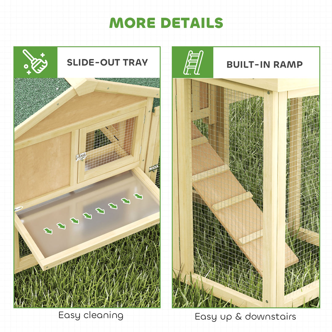 Large Chicken Coop, Wooden Outdoor Chicken Cage Poultry Hen House with