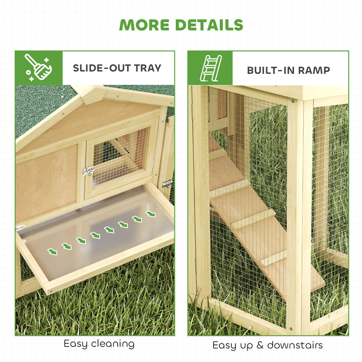 Large Chicken Coop, Wooden Outdoor Chicken Cage Poultry Hen House with
