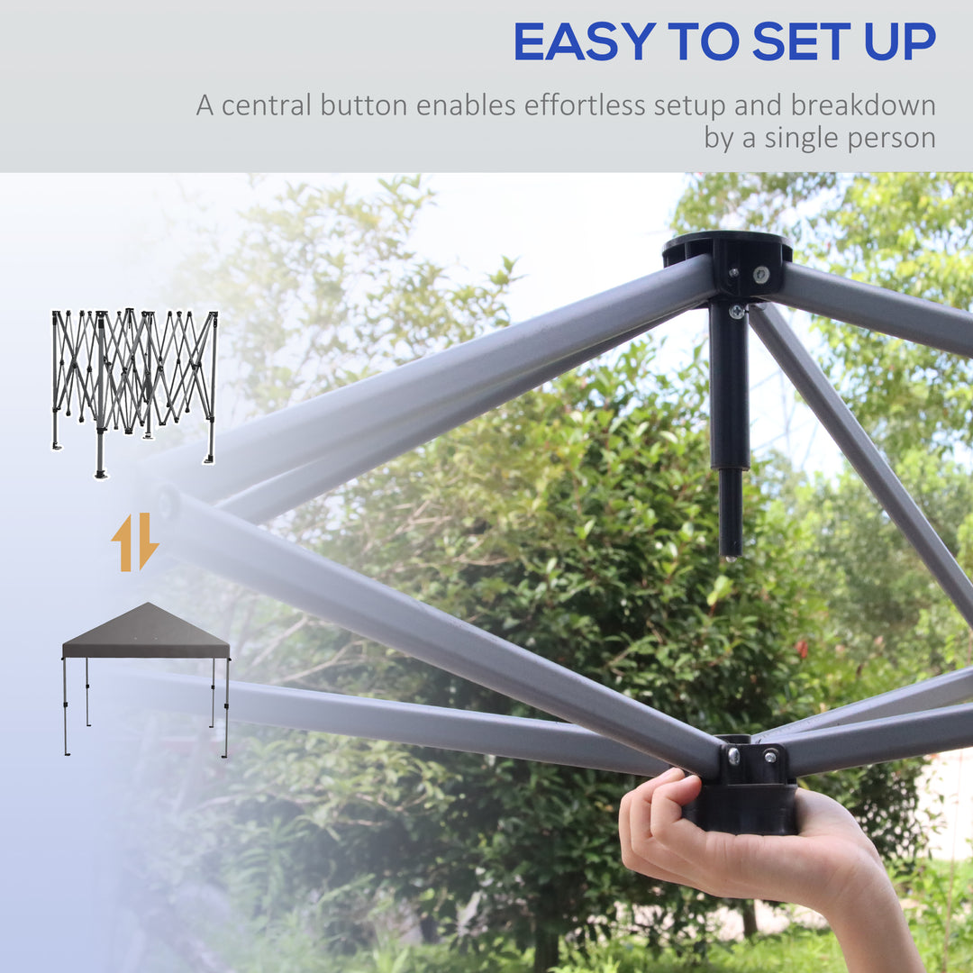 3 x 3m Pop-Up Gazebo, with Accessories - Grey