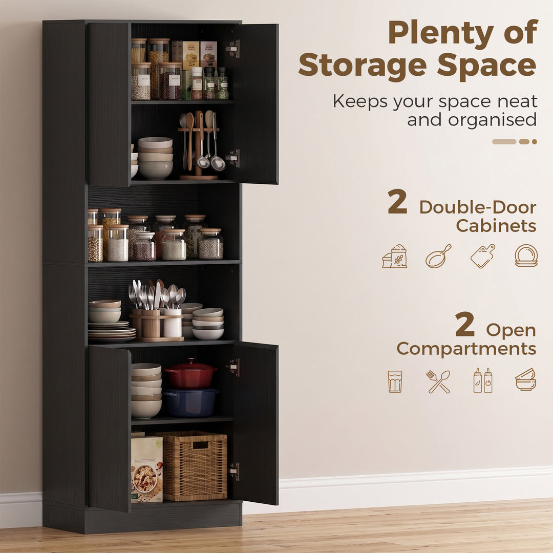 170 cm Kitchen Pantry Cabinet, Freestanding Storage Cabinet with Soft-