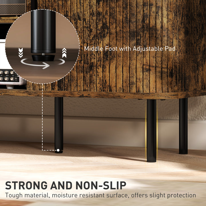 TV Stand Cabinet for TVs up to 55 Inches, TV Unit with Storage Shelves and Cupboard for Living Room, Rustic Brown