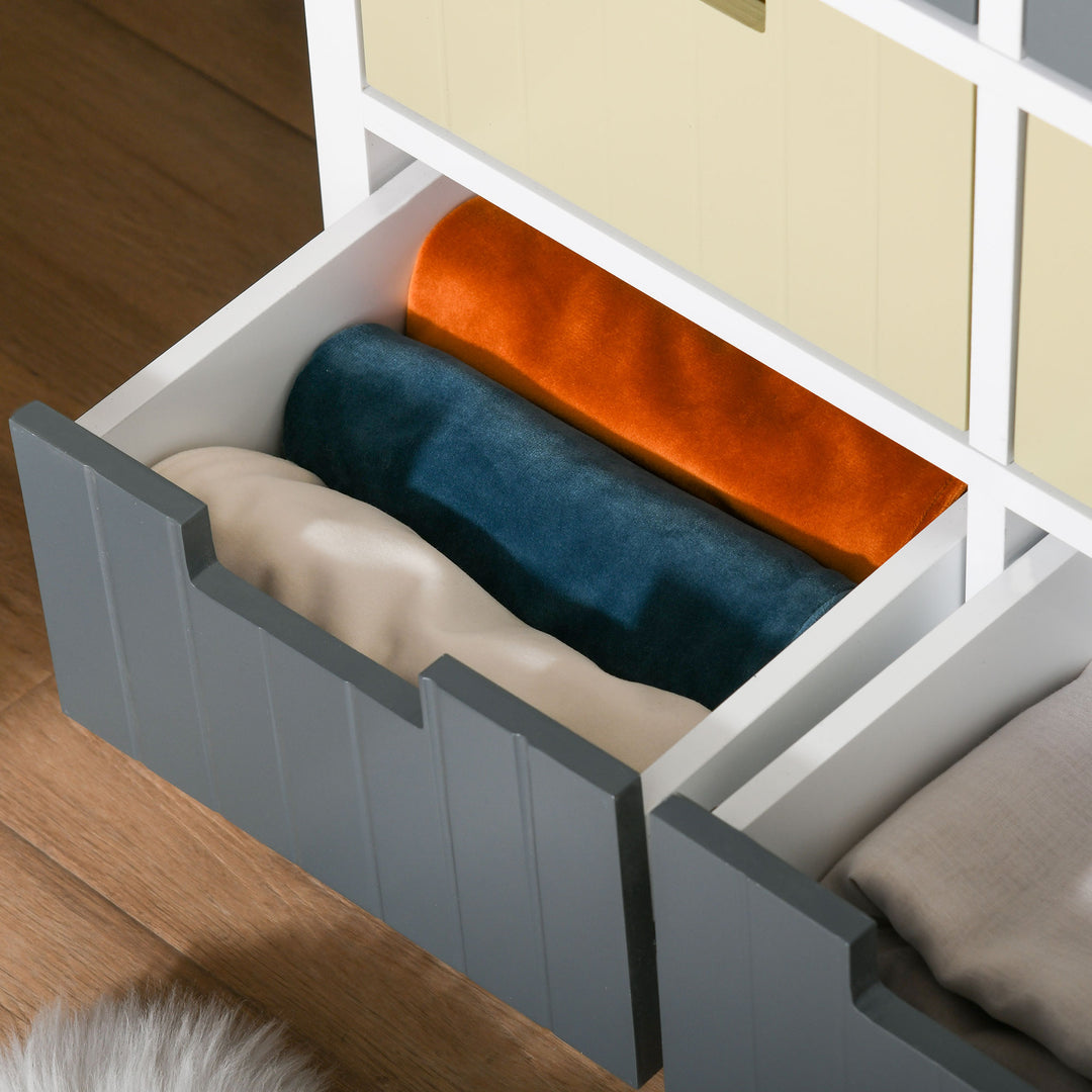 6 Drawer Storage Tower, Dresser Chest with Wood Top, Organiser Unit for Closets Bedroom Nursery Room Hallway