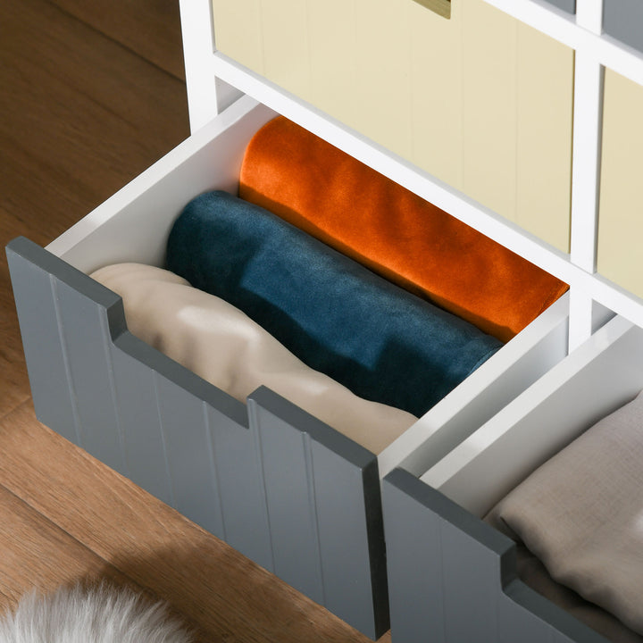 6 Drawer Storage Tower, Dresser Chest with Wood Top, Organiser Unit for Closets Bedroom Nursery Room Hallway
