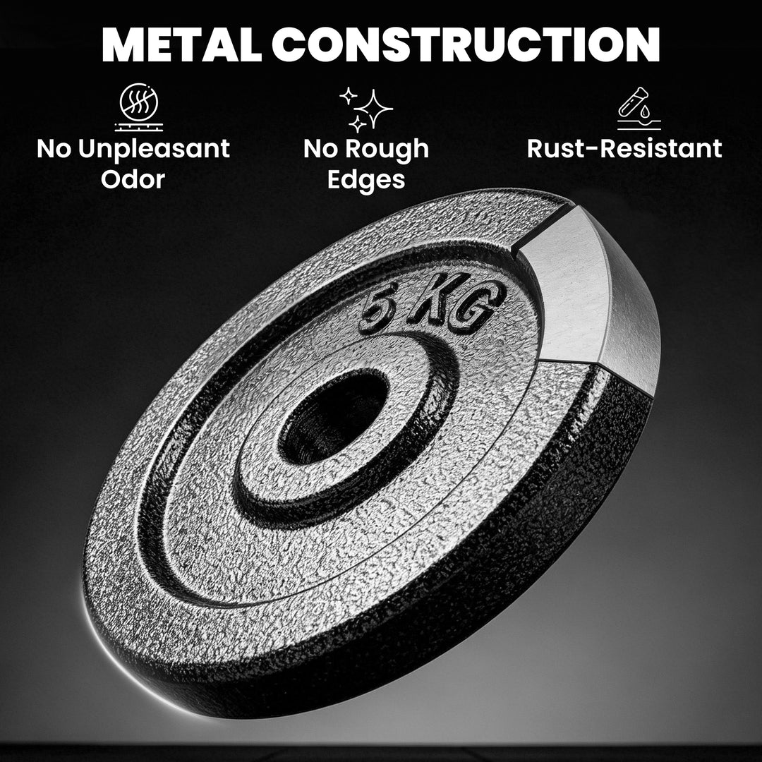 Weight Plates Set, 1"/2.5cm Weight Disc Pair, 4 x 5kg Metal Dumbbell/B