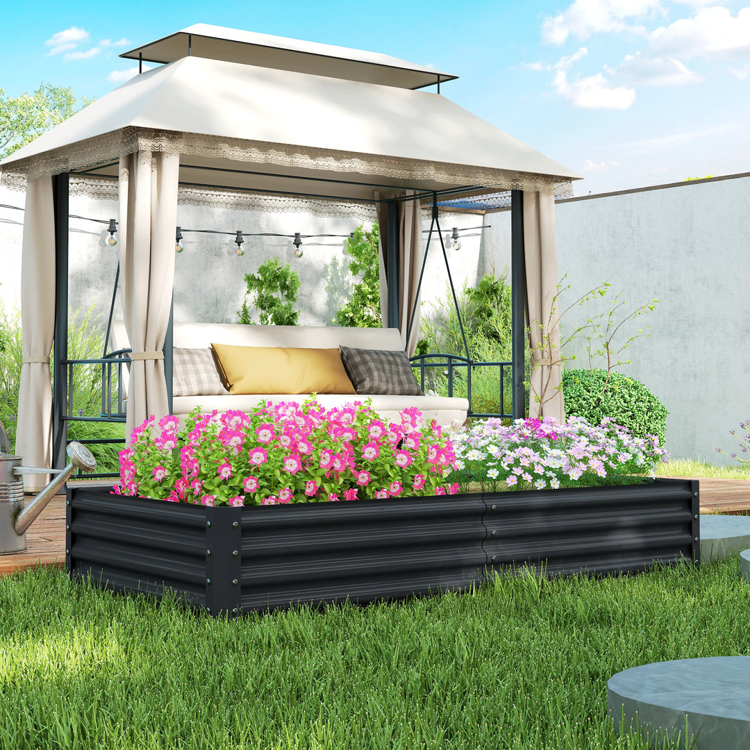 180 x 90cm Galvanised Steel Open Planter - 84H-211V00CG