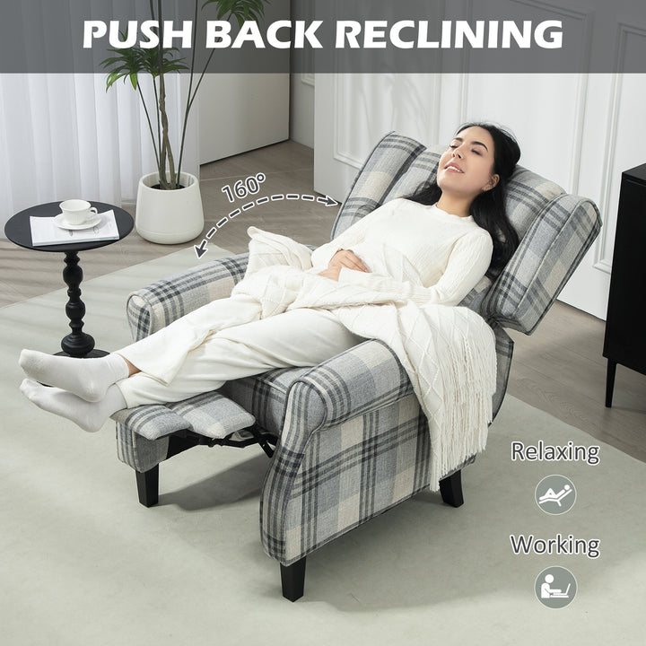 160° Reclining Armchair, with Footrest - Grey