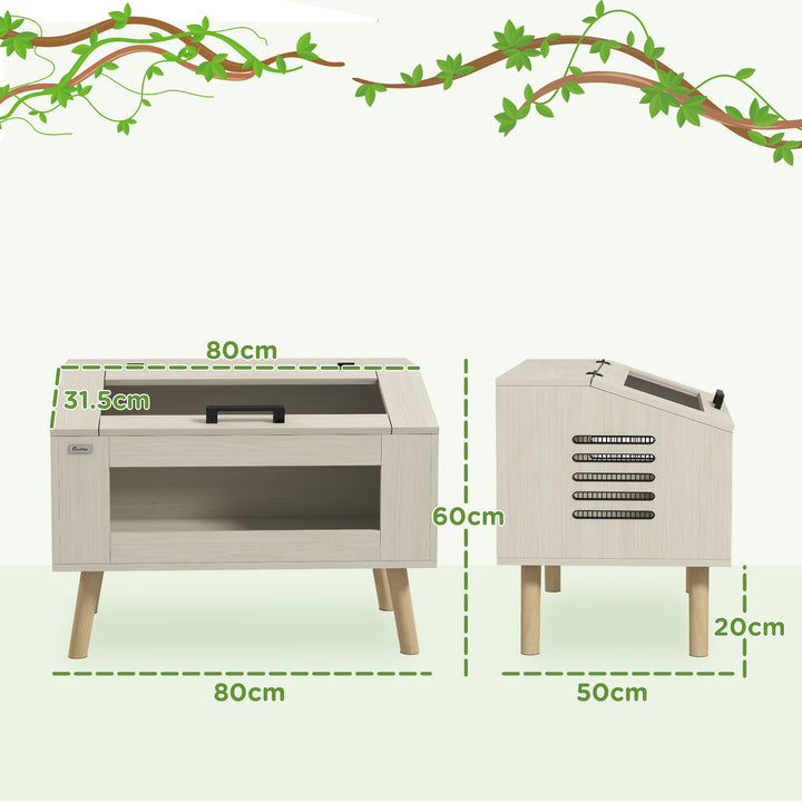 PawHut 111L Vivarium for Snakes, Lizards, Horned Frogs, Chameleons, Hamsters, Gerbils with Tempered Glass Windows | Aosom UK