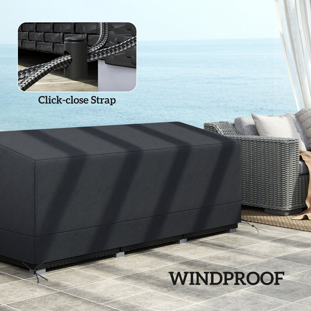 Rectangular Patio Garden Furniture Cover Waterproof for 3 Seater Sofa Bistro Set, UV Resistant Protection 600D Oxford Fabric Rattan Lounge Clean Cover, 190 x 72 x 76cm, Black