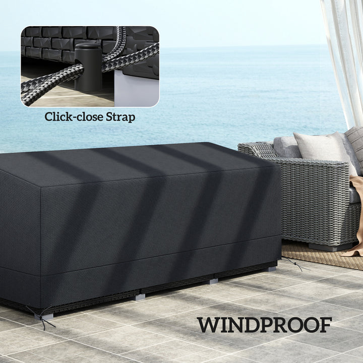 Rectangular Patio Garden Furniture Cover Waterproof for 3 Seater Sofa Bistro Set, UV Resistant Protection 600D Oxford Fabric Rattan Lounge Clean Cover, 190 x 72 x 76cm, Black