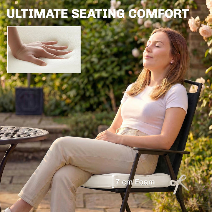 Outdoor Chair Seat Cushions Set of 2, Garden Chair Cushions with 7cm T