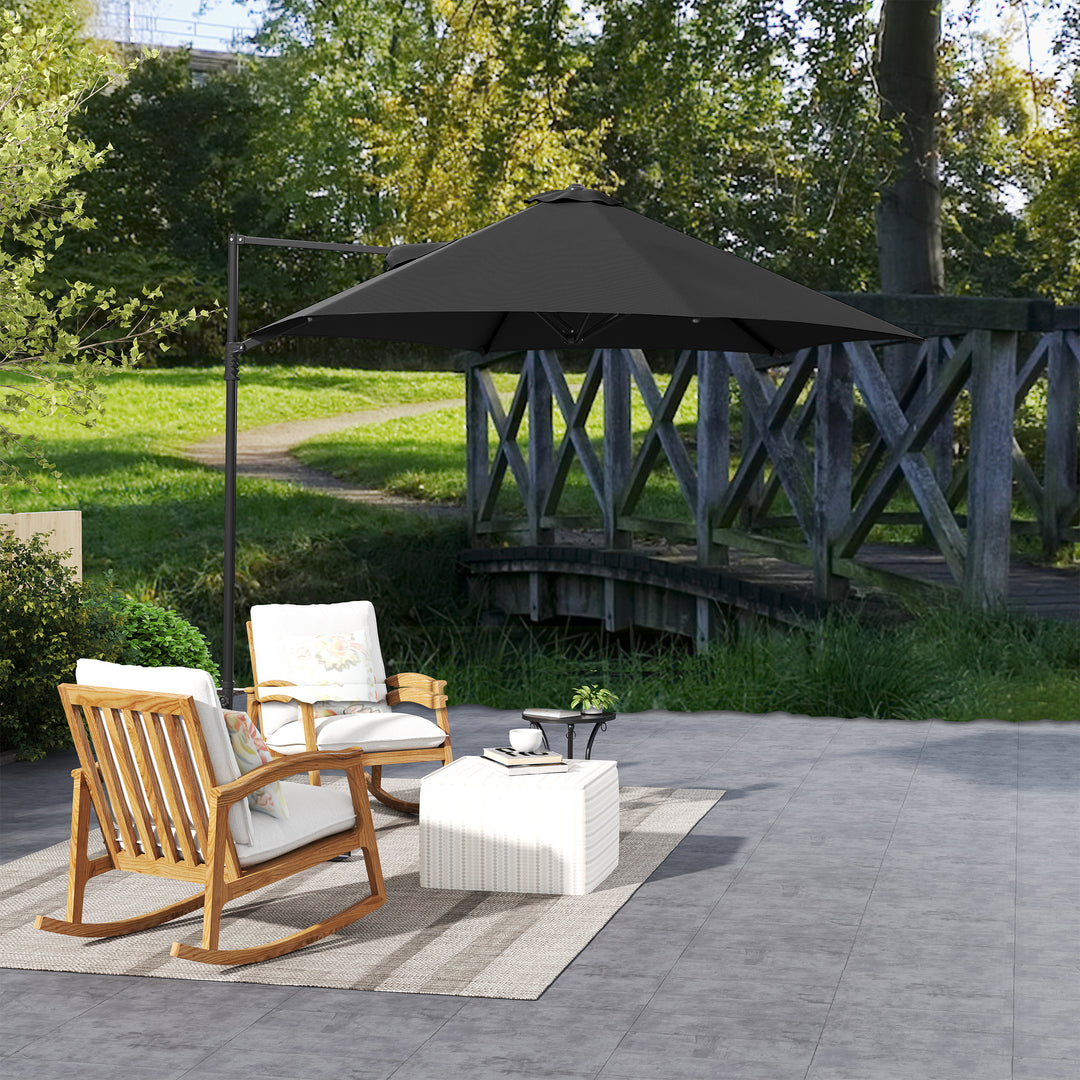 2.5m Rotating Cantilever Parasol - Black