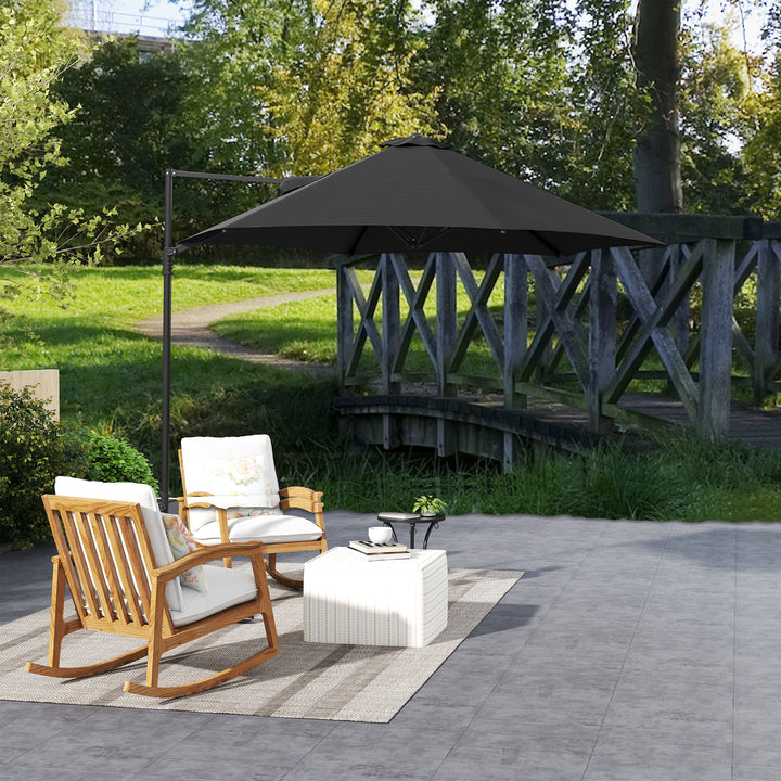 2.5m Rotating Cantilever Parasol - Black