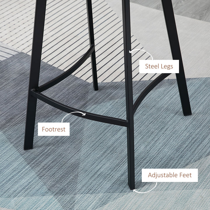 HOMCM Kitchen Stools Set of 2, 97cm Sitting Height with Integrated stable structure, Brown