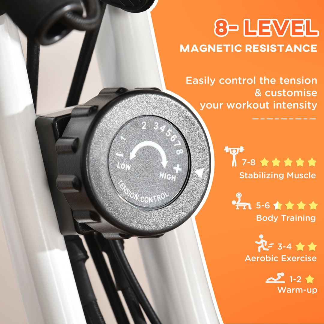 MCL 2-in-1 Folding Exercise Bike with 8-Level Magnetic Resistance, Arm Resistance Band, Pulse Sensor, Orange