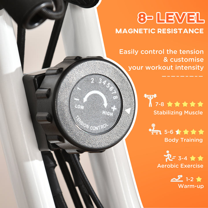MCL 2-in-1 Folding Exercise Bike with 8-Level Magnetic Resistance, Arm Resistance Band, Pulse Sensor, Orange