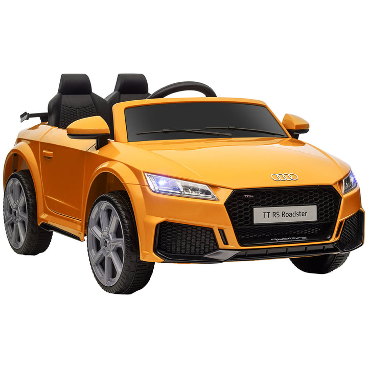 HOMCOM Kids Licensed Audi TT RS Ride-On Car 12V Battery w/ Remote Suspension Headlights and MP3 Player 3km/h Yellow | Aosom UK