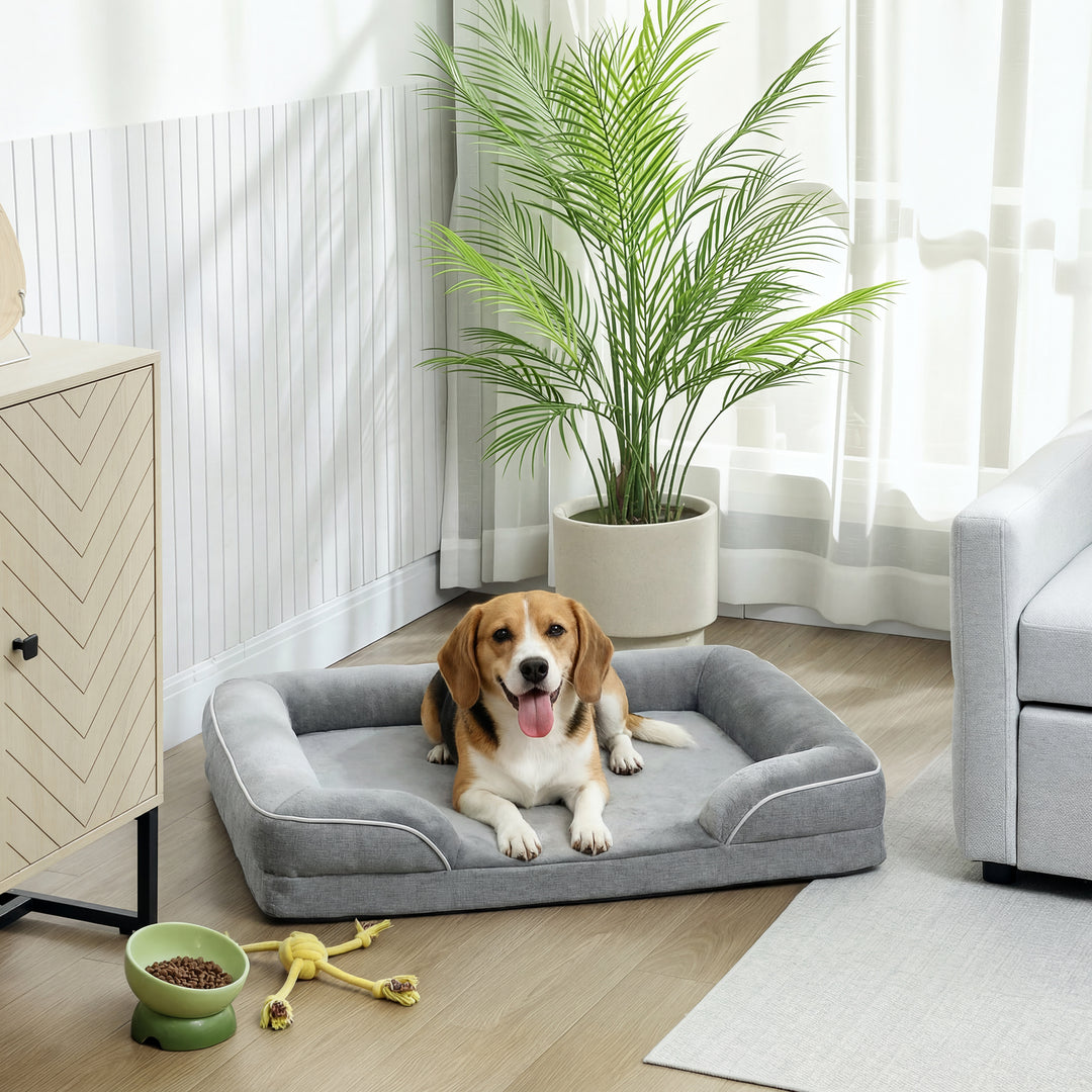 Dog Sofa Bed, Washable Pet Bed with Removable Cover and Non-Slip Botto