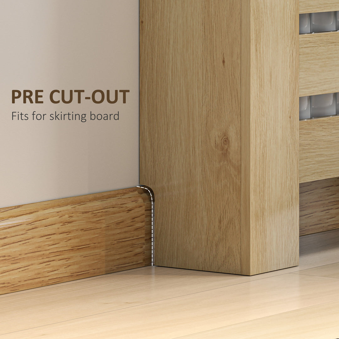 95.5H x 111Wcm Radiator Cover, with Drawer - Oak