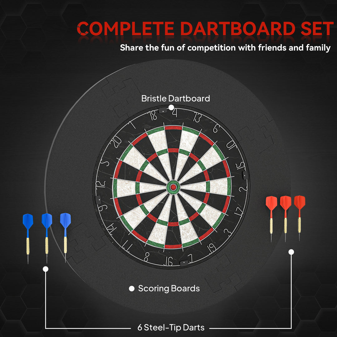 Professional Bristle Dartboard Set with EVA Surround Ring, 6 Steel - view 4