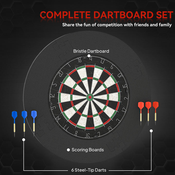 Professional Bristle Dartboard Set with EVA Surround Ring, 6 Steel - view 4