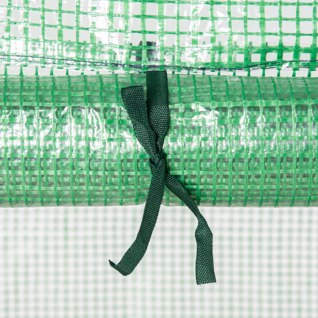 MCL 4 Tier Mini Greenhouse, Portable Compact Green House with Steel Frame, PE Cover, Roll-up Door, 70 x 50 x 160 cm, Green