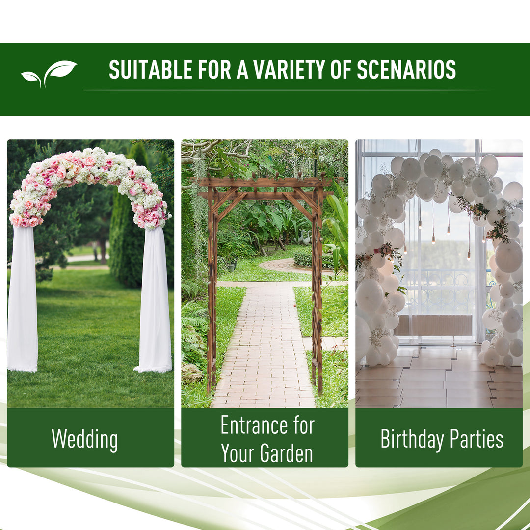 Wooden Garden Arbor, Arch Trellis with Classic Countryside Style, Perg
