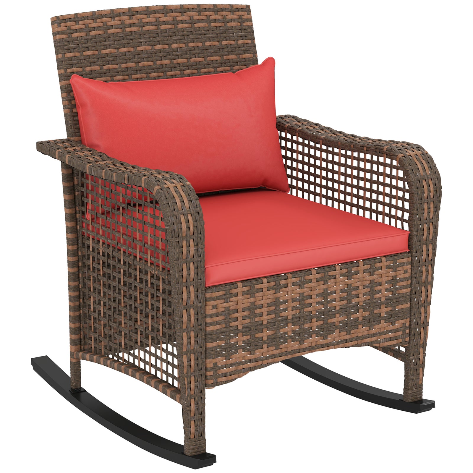 Rattan Rocking Chair - Red