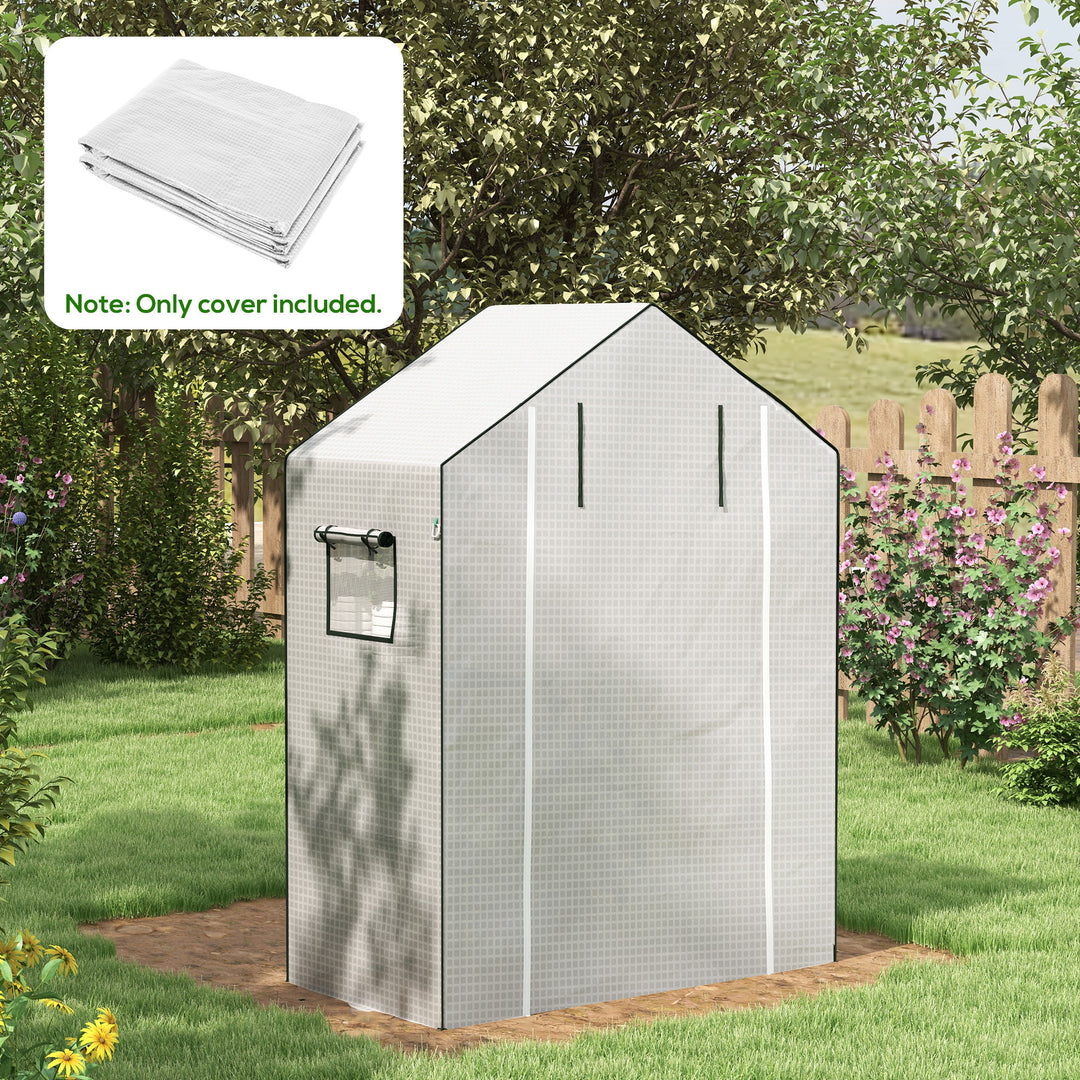 Greenhouse Cover Replacement Walk-in PE Hot House Cover with Roll-up D