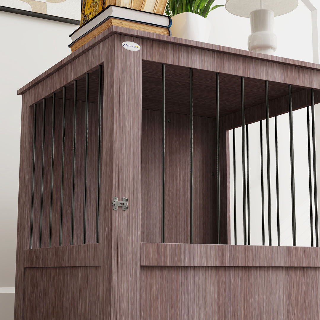 Dog Crate Table for Medium and Large Dogs with Magnetic Door for Indoor Use, 60 x 55 x 70 cm, Purple
