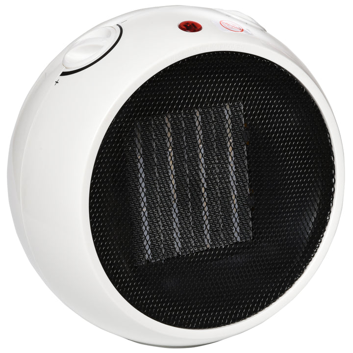 Small Table Top Space Heater, Ceramic Electric Heater with 2 Heat and Fan, Adjustable Temperature, Tip-Over & Overheating Protection, 900W/1500W