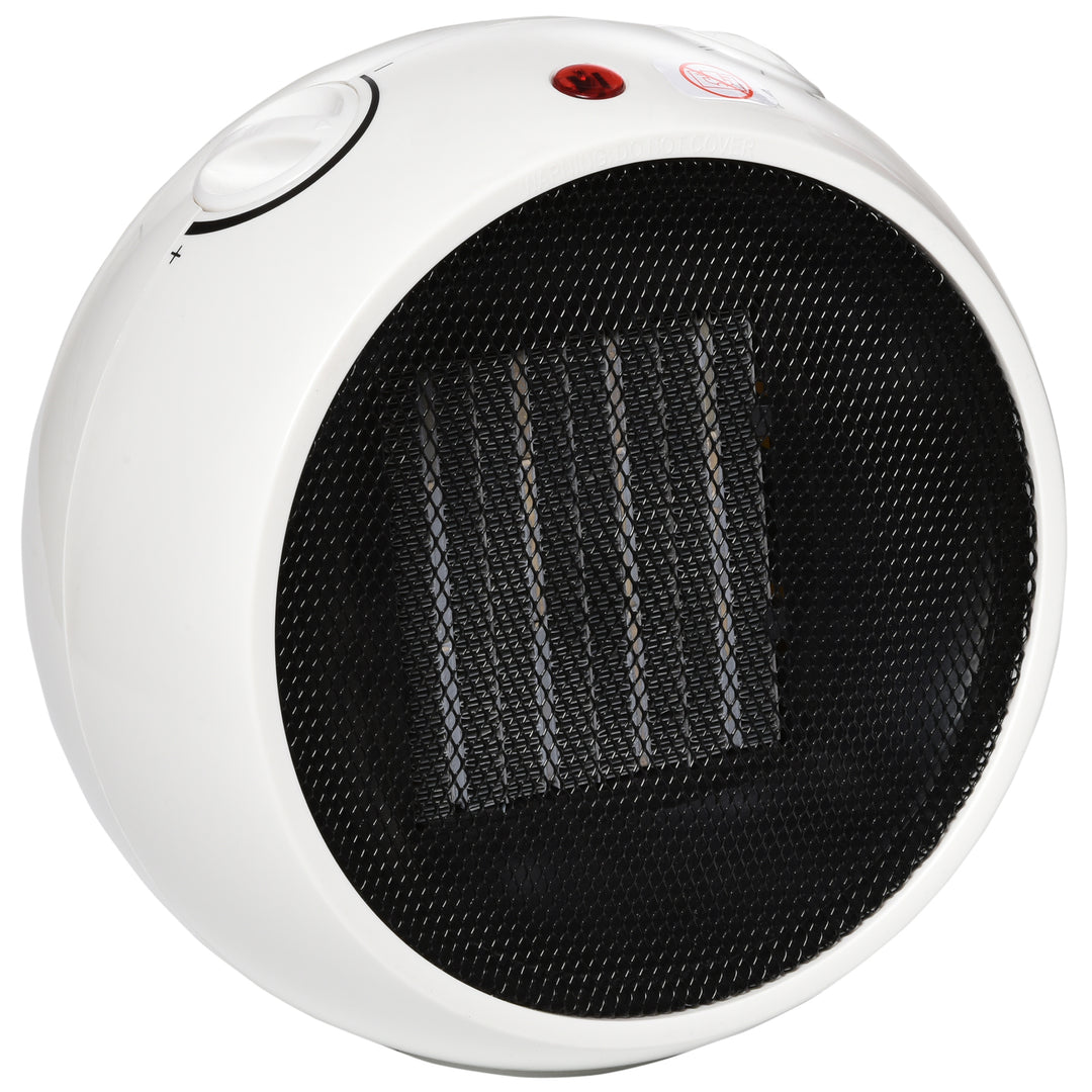 MCL 1500W Small Space Heater, Ceramic Electric Plug in Fan Heater with 3 Heat Setting, Adjustable Temperature, Tip-Over, Overheating Protection, Low Energy, White