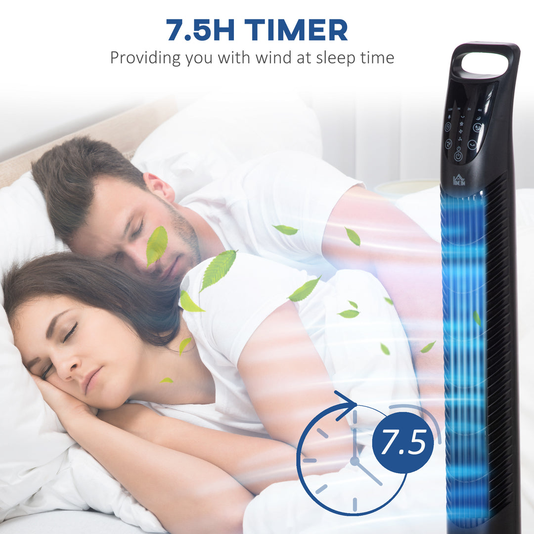 MCL 36'' Freestanding Tower Fan, 3 Speed 3 Mode, 7.5h Timer, 70 Degree Oscillation, LED Panel, 5M Remote Controller, Black