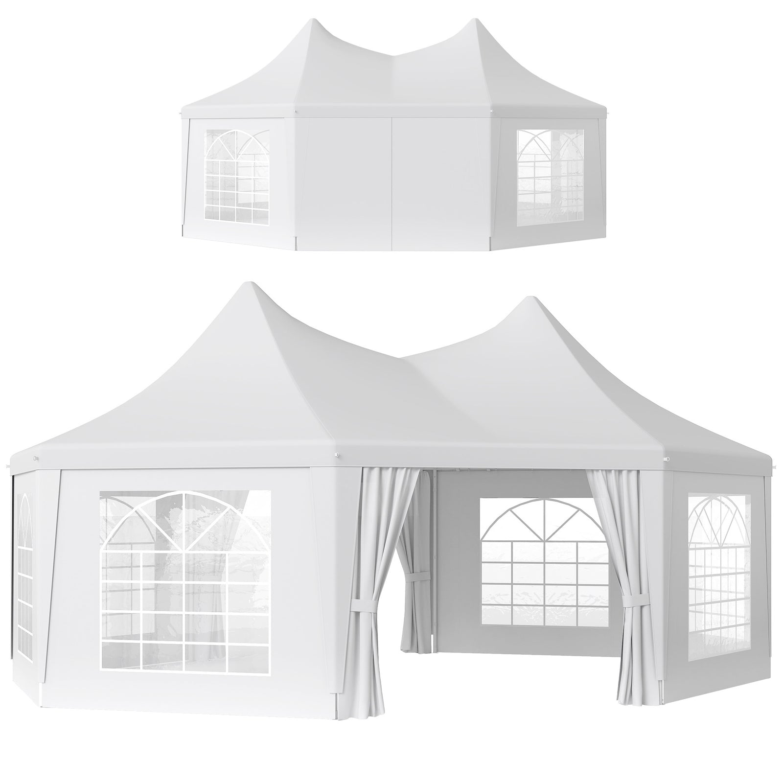 6.8 x 5m Octagonal Marquee Gazebo - White