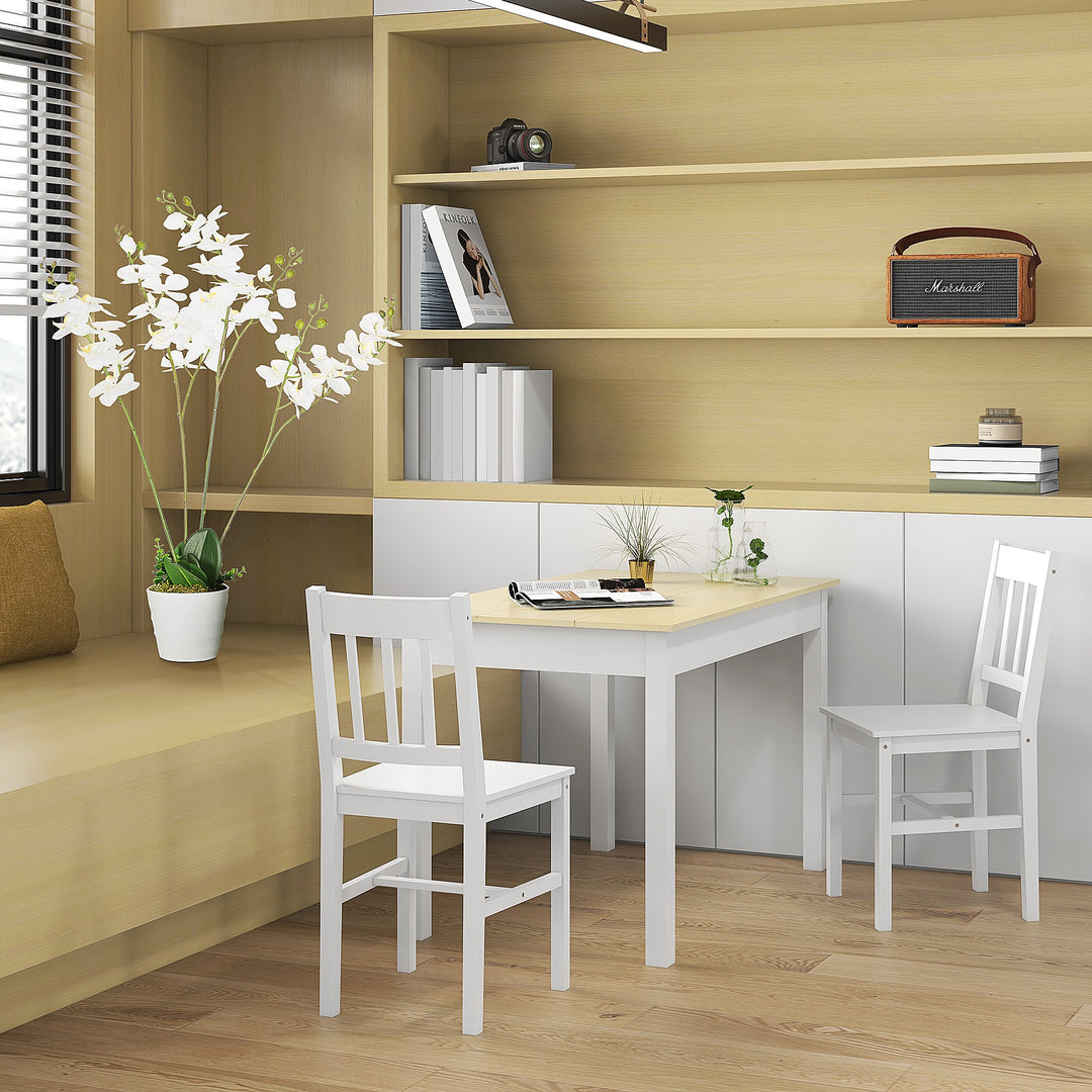 Dining Table for 4 to 6, 120L x 70W x 75Hcm, Modern Kitchen Table with Wood Effect Tabletop, Thick Legs, for Dining Room, Kitchen, Living Room, Oak
