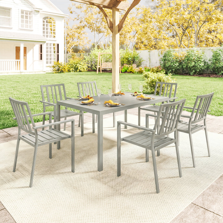 Garden Table and Chairs for 6, 7 Pieces Garden Furniture Set with Tabl