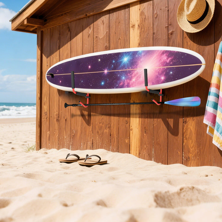 MCL Kayak Canoe Heavy Duty Wall Mounted Storage Holder Rack Heavy Duty Storing Hangers Red