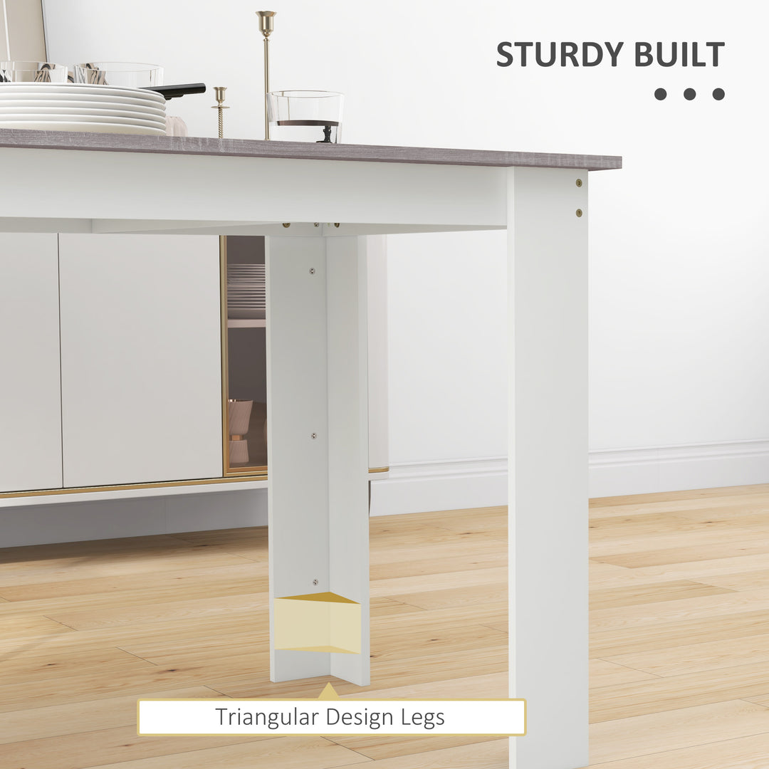 Dining Table for 4-6 People, Kitchen Table with Wood Effect for Dining