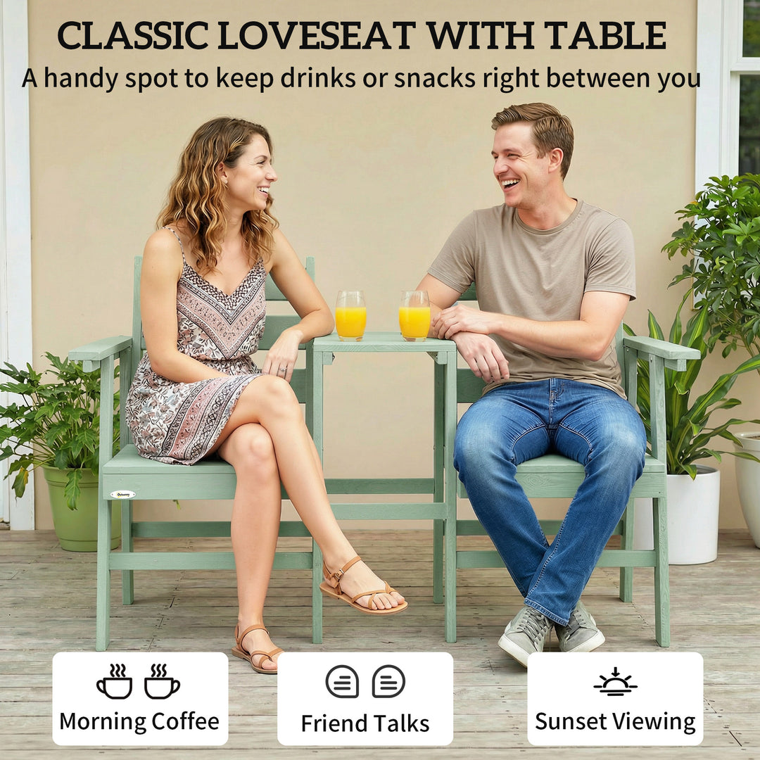 Outdoor Garden Loveseat, Embossed Wooden Jack and Jill Garden Seat wit
