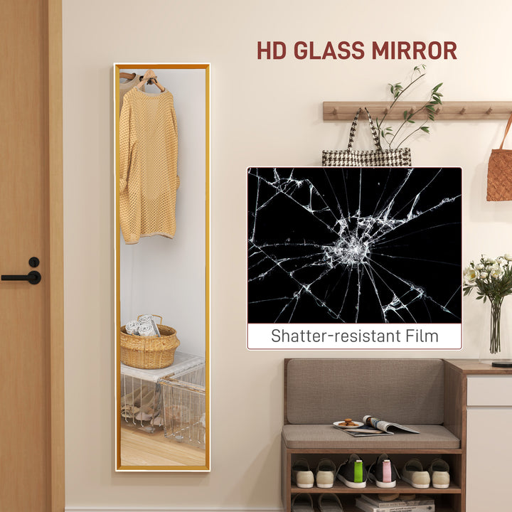 157 x 37cm Elegant Full-Length Mirror - White/Gold-Tone