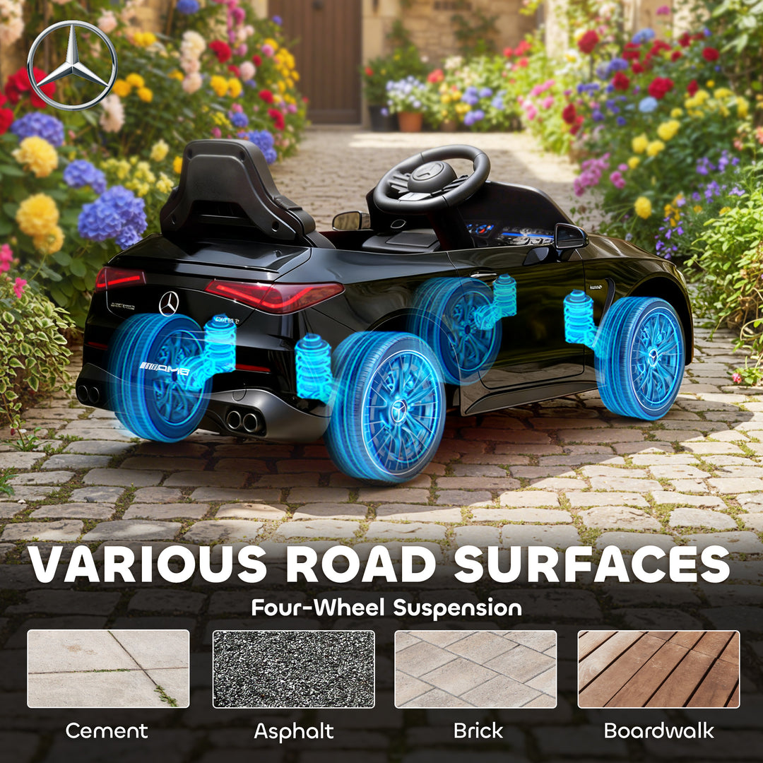 MCL Licensed Mercedes AMG Kids Electric Car, 12V Ride On Car with Dual Motors, Remote Control for 3-6 Years, Black