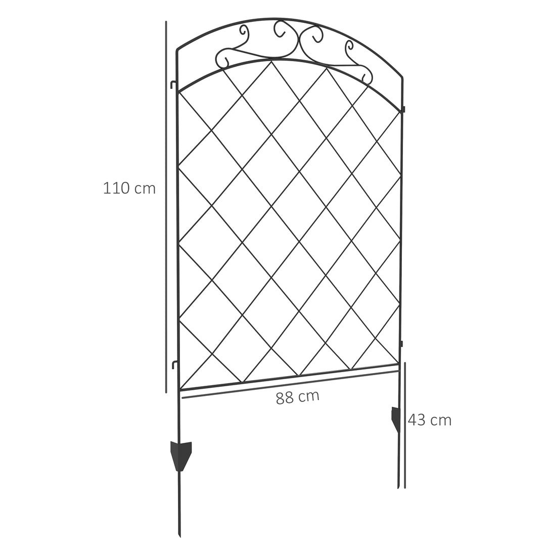 Decorative Garden Fencing, 43in x 11.4ft Outdoor Picket Fence Panels, 8PCs Rustproof Steel Wire Landscape Flower Bed Border Edging Animal Barrier, Swirls