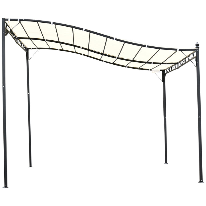 3x3 m Wall Mounted Garden Porch-Black/Cream White