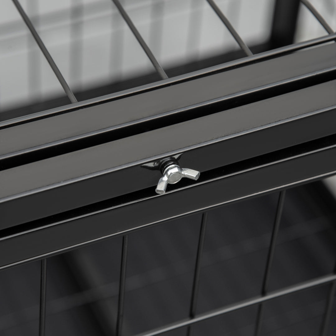 MCL 36" Heavy Duty Metal Dog Crate Pet Cage with Tray Wheeled Dog Kennel - Black (Medium)